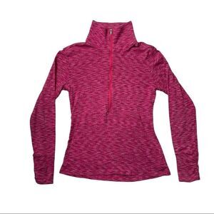 Columbia Women's Pullover Pink 1/2 ZIP Ruched Sleeves SZ S